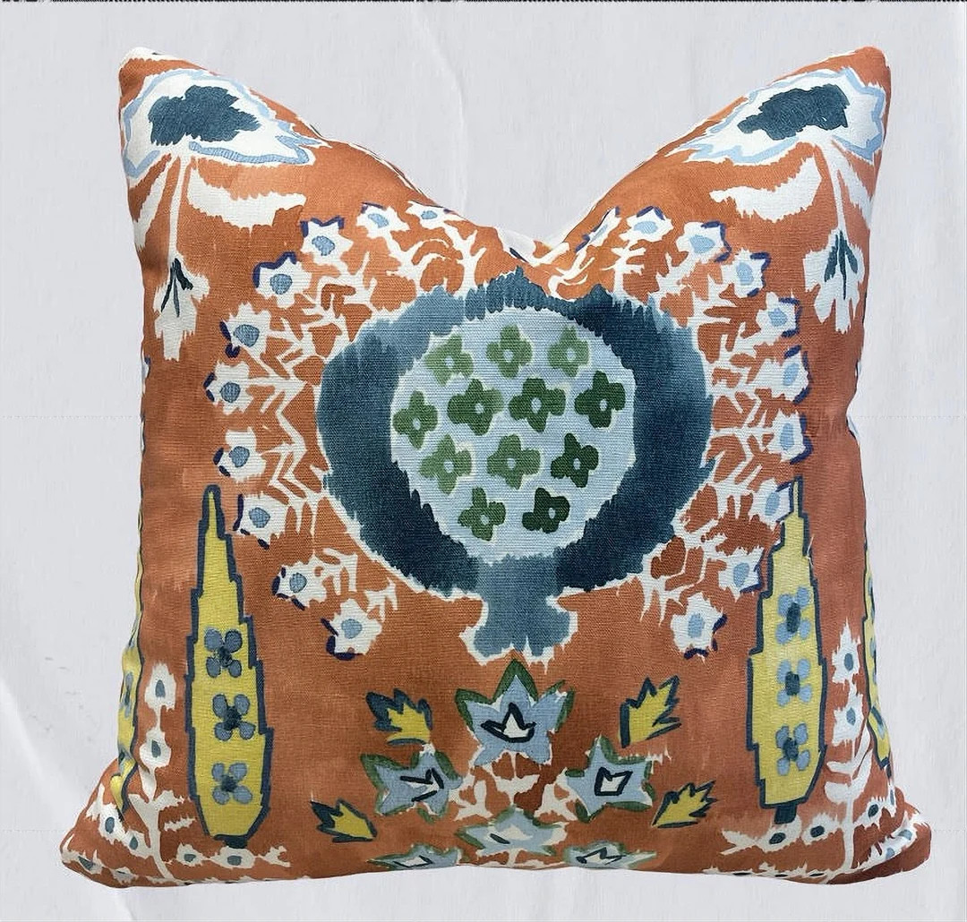 Thibaut Custom Pillow Cover in Mendoza Suzani Fabric, 6 Colors, Pillow Covers, Custom Made for Yo... | Etsy (US)