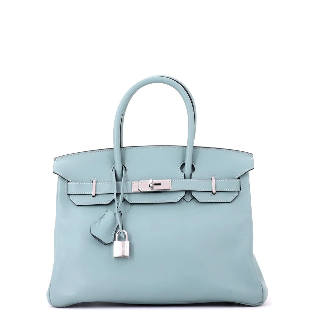 Birkin Handbag Ciel Swift with Palladium Hardware 30 | Rebag