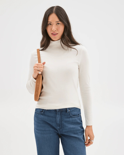 Soft Touch Long Sleeve Skivvy Top - Cloud Dancer | Target AU