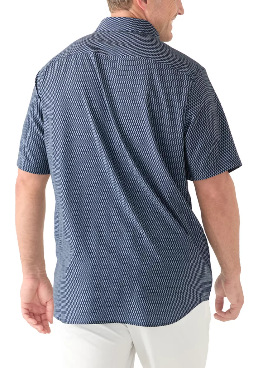 Big & Tall Short Sleeve Slim Diagonal Geo Print Shirt | Belk