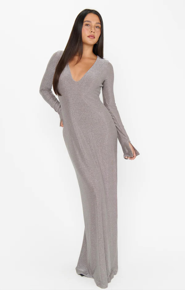 Lopez Maxi Dress ~ Silver Stretch | Show Me Your Mumu