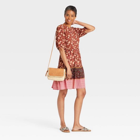 Women's Elbow Sleeve Tiered Babydoll Dress - Knox Rose™ | Target