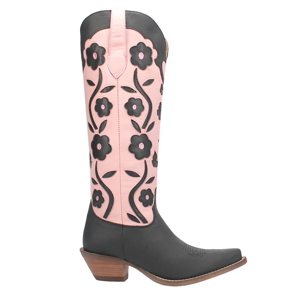 Shop Black Womens Dingo Goodness Gracious Floral Round Toe Cowboy Boots | Shoebacca