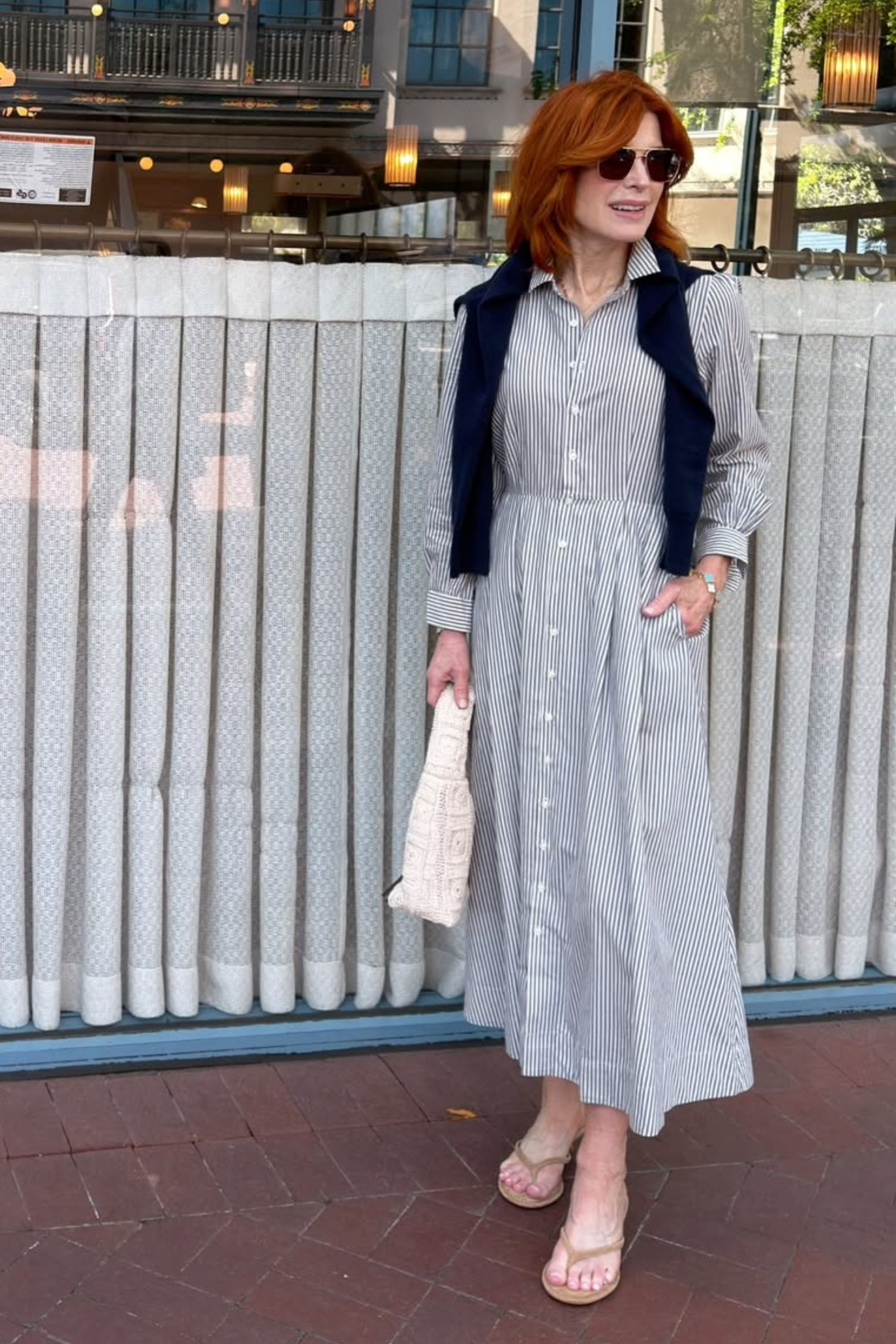 This striped dress is such an easy spring break piece—light, flattering, and perfect on its own or layered with a cozy cardigan for cooler days. 

 #LTKootd #LTKSeasonal #LTKOver40