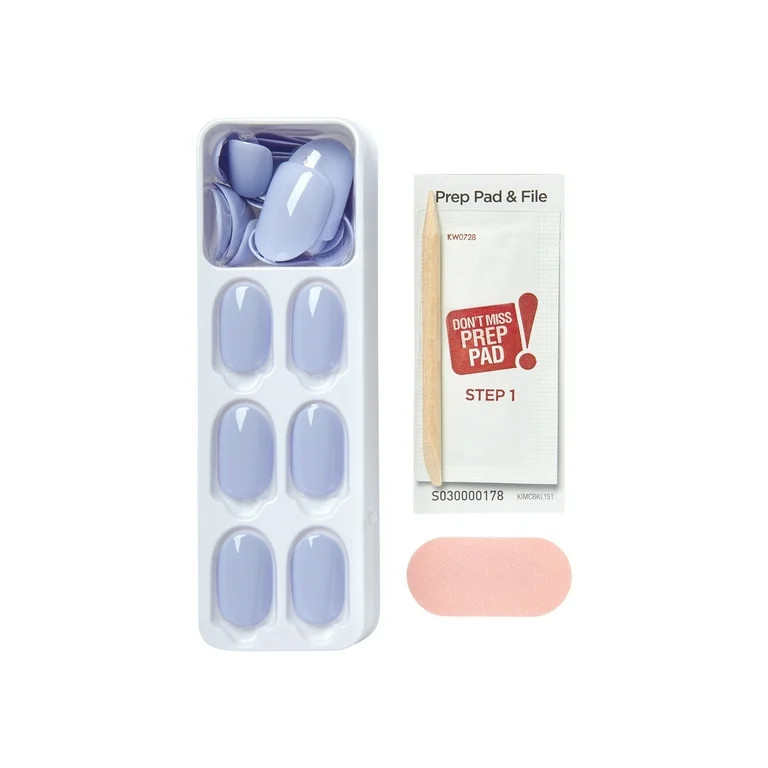 KISS imPRESS No Glue Needed Press On Nails, Color, Vitamin Sea, Blue, Short Oval, 30 Count - Walm... | Walmart (US)