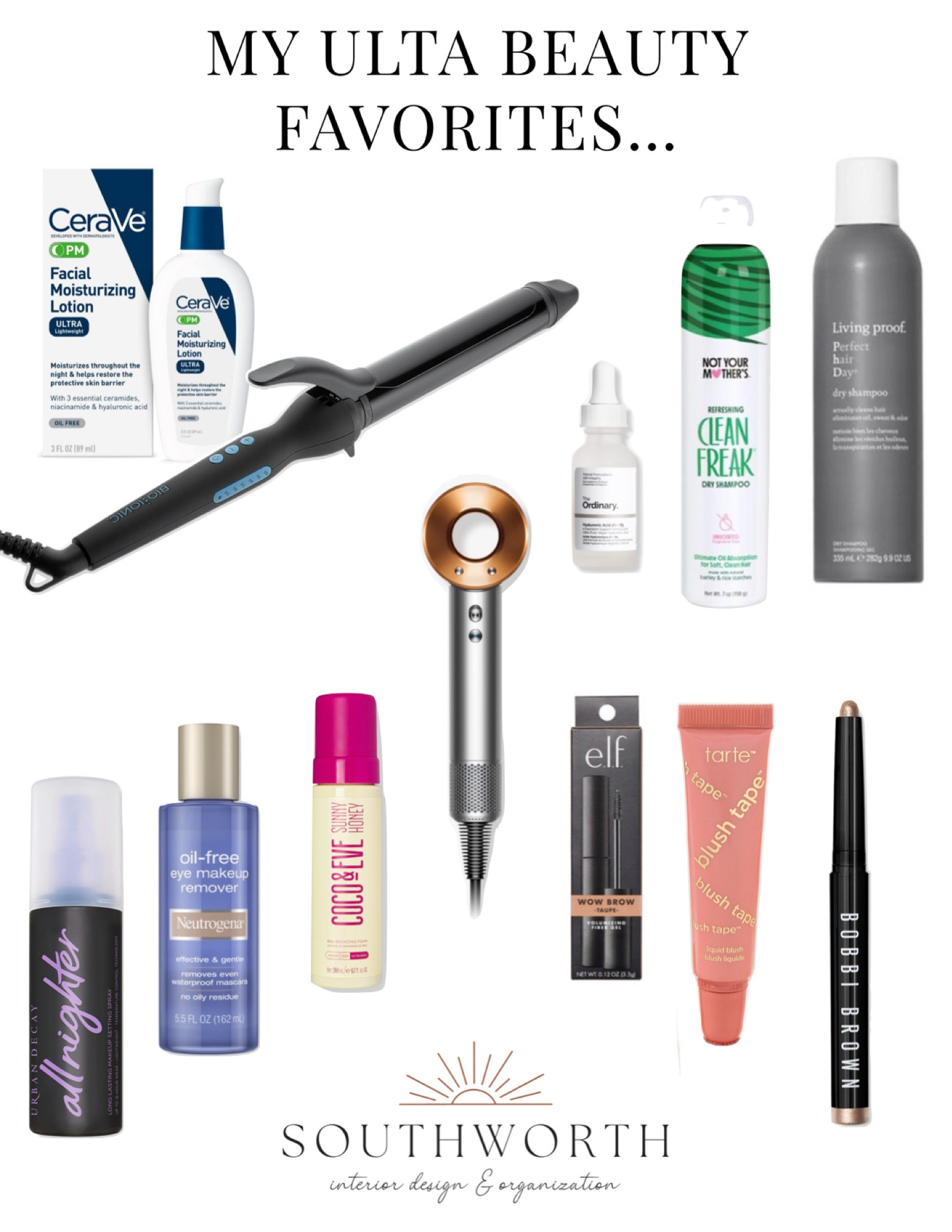 My Top Ulta Beauty Favorites

This curling iron and hair dryer are the BEST

rise + SHINE
Southworth Design 

#dryshampoo #eyeshadow #blush #browgel #facelotion #tanningfoam #settingspray #dyson #makeupremover #oilfree

#LTKbeauty #LTKtravel #LTKfindsunder50