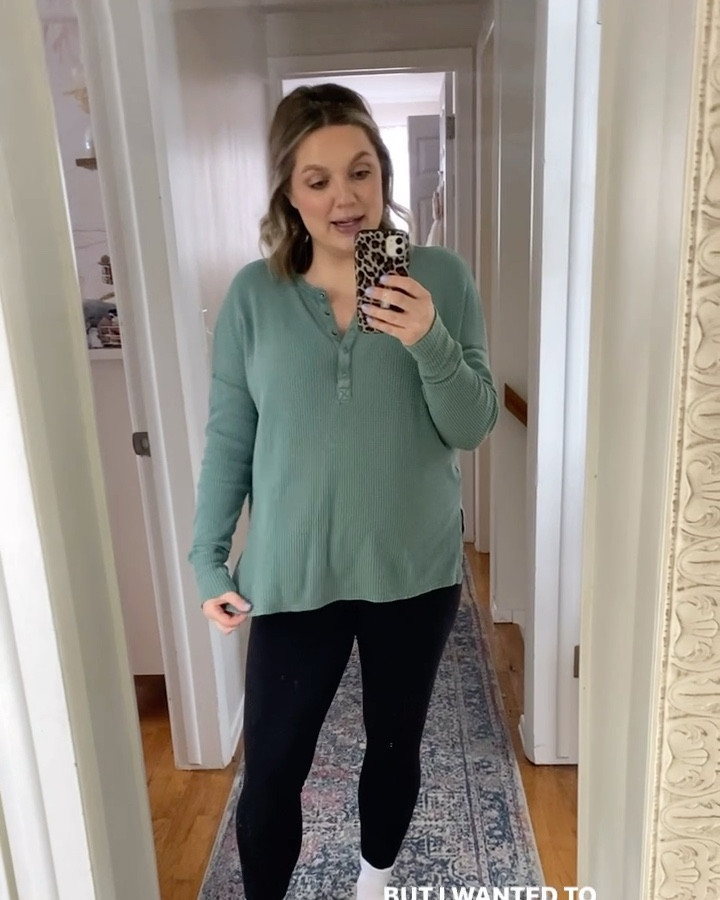 Love these wow waffle tops for both pregnancy and postpartum. They make breastfeeding super easy - - Henley style buttons at the top, and the side slits on the bottom, depending on your preference.

They do run oversized I’m wearing a medium here. 





#LTKBump #LTKStyleTip #LTKWatchNow