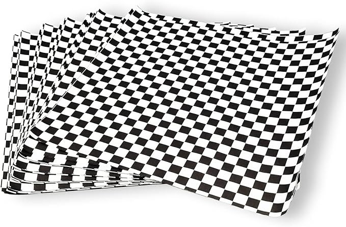 MULMEHË 12"x 12" Deli Wrap, Food Basket or Takeout Box Liner, Grease Resistant, Black and White ... | Amazon (US)