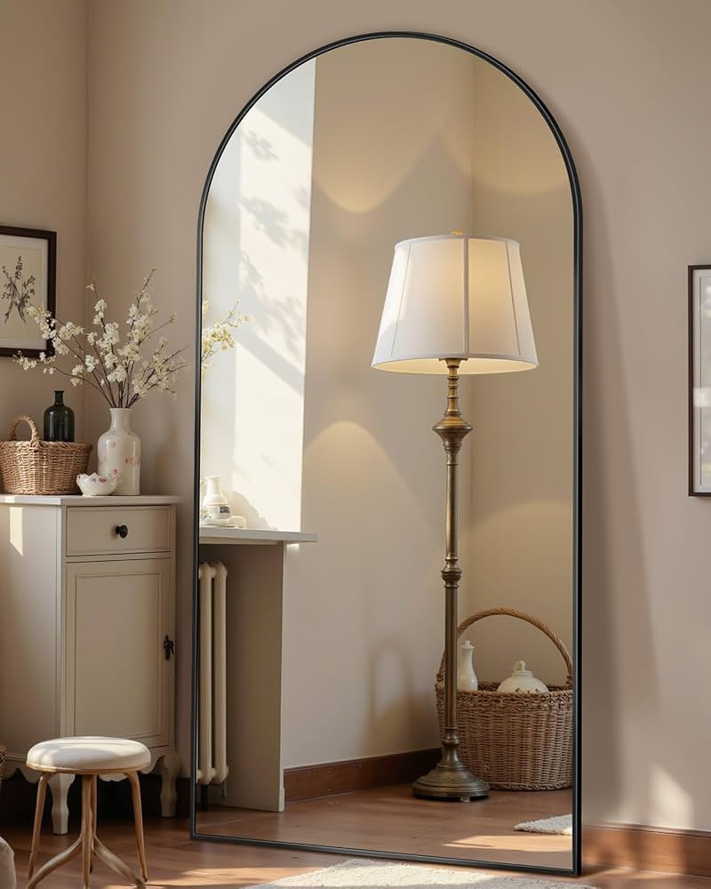 69"x28" Full Length Mirror, Arched Full Body Mirror, Standing Hanging or Leaning Floor Mirror for... | Amazon (US)