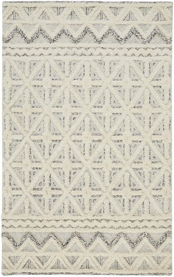 Feizy Anica Moroccan Style Wool Tufted Rug - Ivory & Chambray Blue - Available in 6 Sizes | Alchemy Fine Home