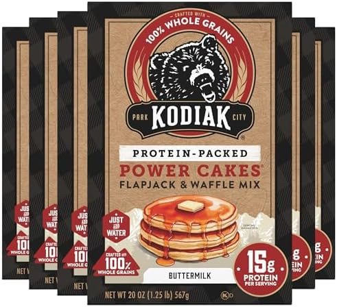 Kodiak Cakes Protein Pancake Power Cakes, Flapjack and Waffle Baking Mix, Buttermilk, 20 Oz, (Pac... | Amazon (US)