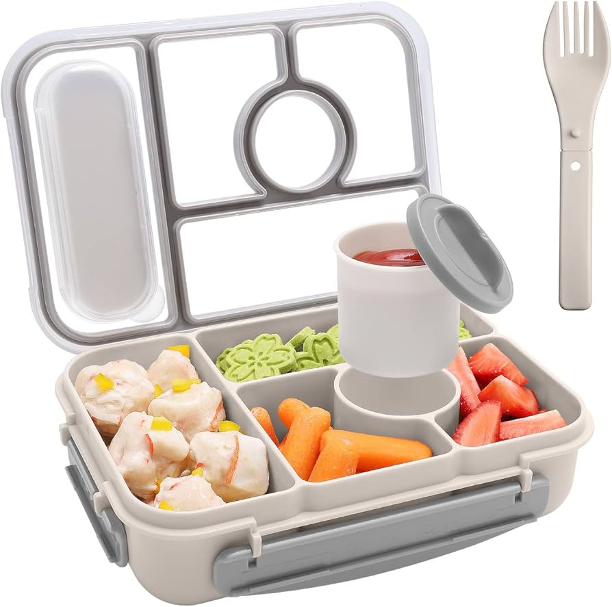 Bento box adult lunch box,lunch box kids,lunch containers for Adults/Kids/Toddler,5 Compartments ... | Amazon (US)