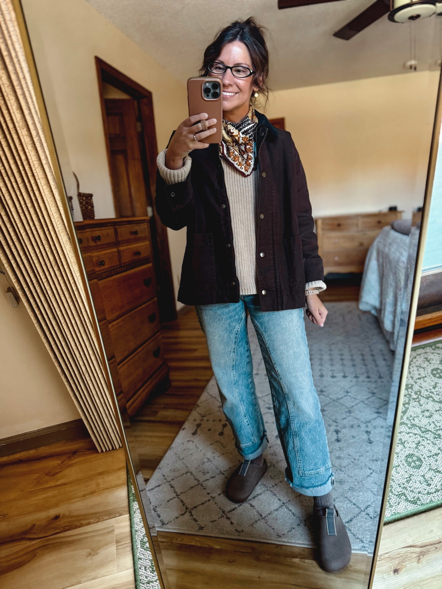 Wearing size small in my cotton sweater, 24 short in my jeans (short is sold out but I think you could potentially cut them off bc they’re raw hem), and my true size 6 in my clogs. My jacket is size xs 



#LTKStyleTip 

#LTKSeasonal #LTKPetite