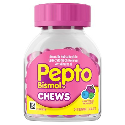 Pepto-Bismol Chews, Upset Symptom Relief, Anti-Diarrheal - Berry Mint - 24ct | Target