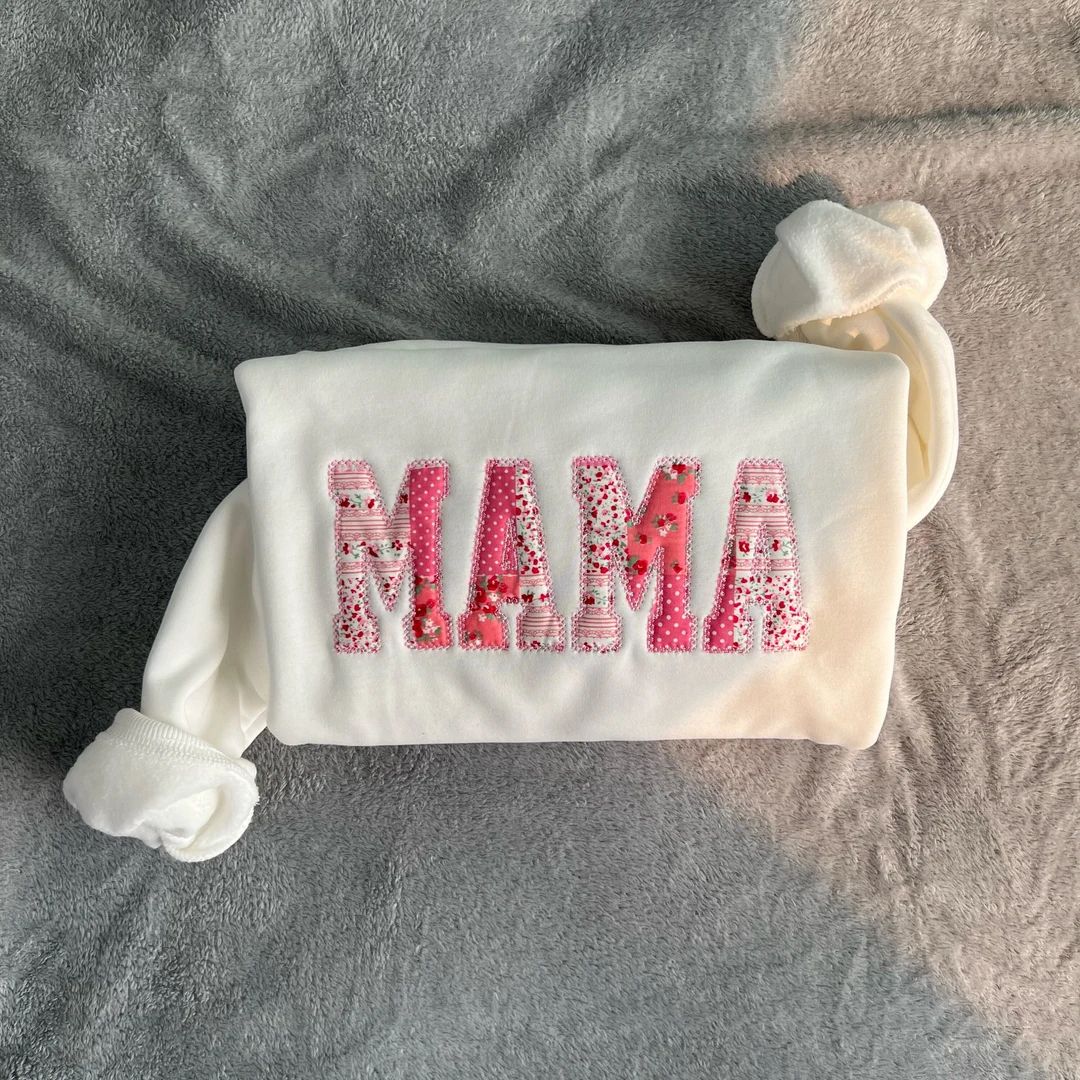 Mama Nana Embroidered Floral Applique Sweatshirt Simple Mama - Etsy | Etsy (US)