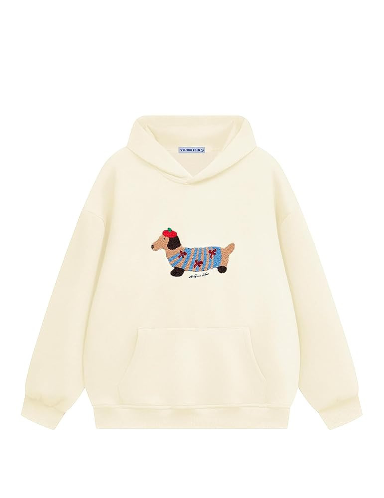 Aelfric Eden Cartoon Dog Hoodie Couple Hooded Sweatshirt Long Sleeve Pullover Oversized Hoodies 2... | Amazon (US)