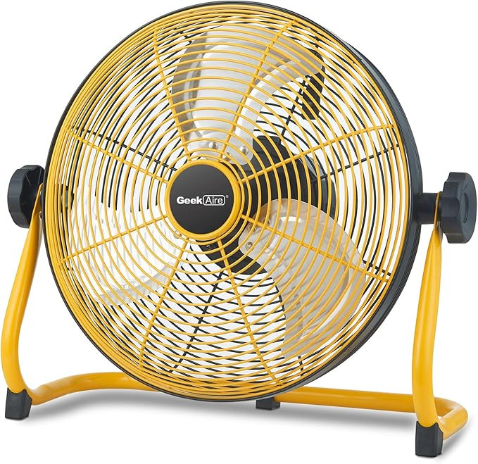 Geek Aire 12 Inch Battery Operated Camping Floor Fan, Rechargeable Powered High Velocity Fan with... | Amazon (US)