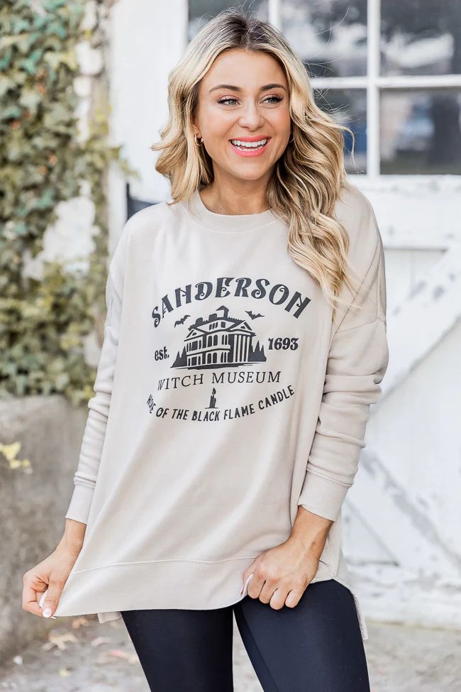 Sanderson Museum Light Tan Graphic Sweatshirt | Pink Lily