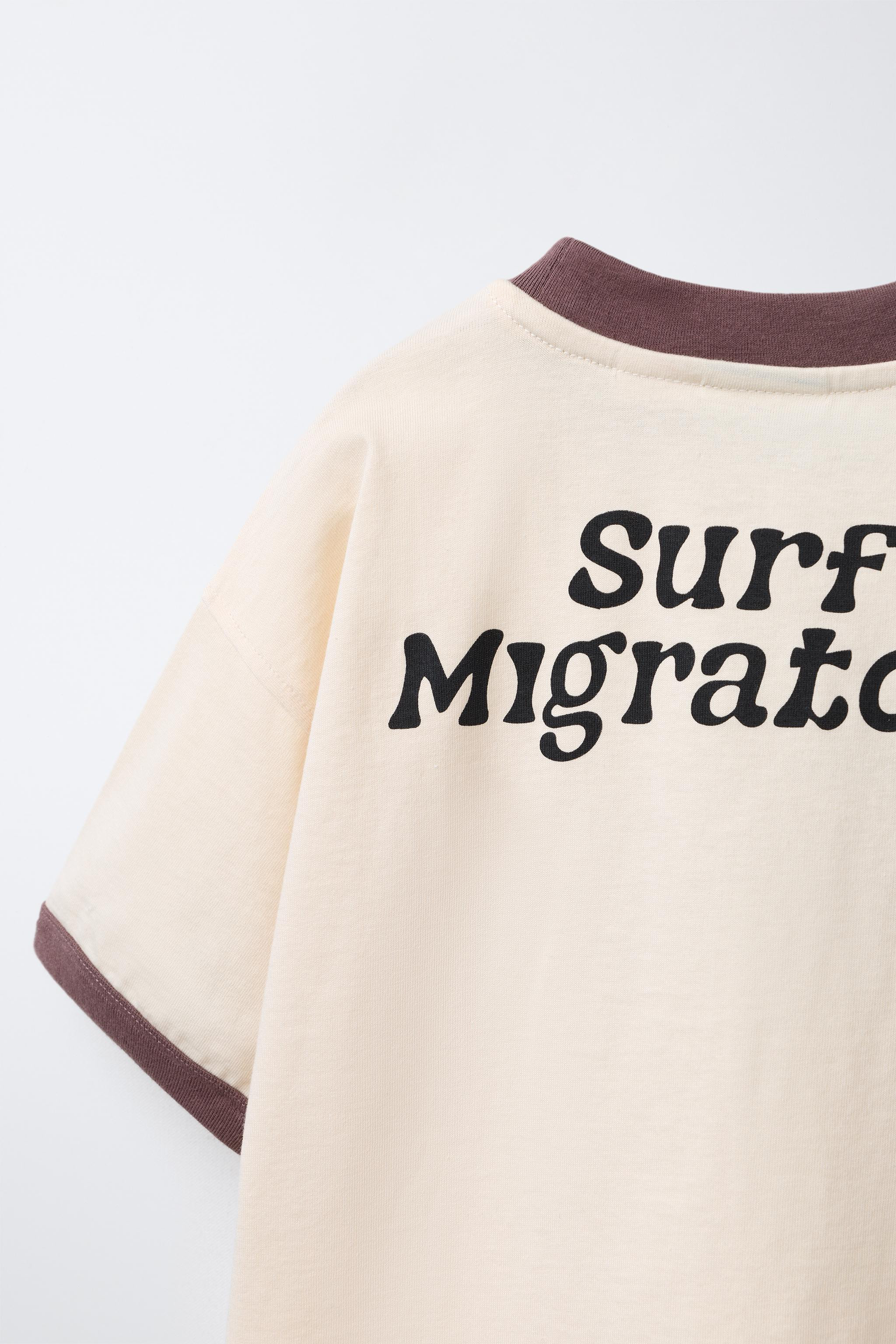 CONTRASTING TEXT PRINT T-SHIRT | Zara US