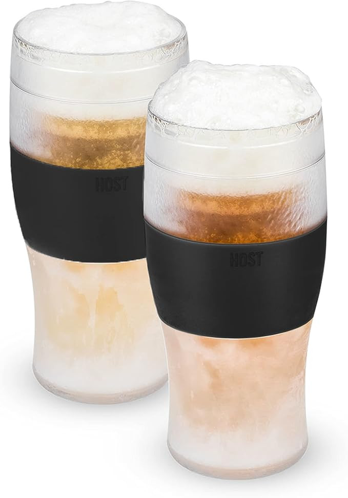 Host FREEZE Beer Glasses, Frozen Beer Mugs, Freezable Pint Glass Set, Insulated Beer Glass to Kee... | Amazon (US)