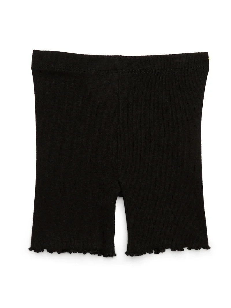 Garanimals Toddler Girl Rib Biker Shorts with Lettuce Hem, Sizes 18M-5T | Walmart (US)