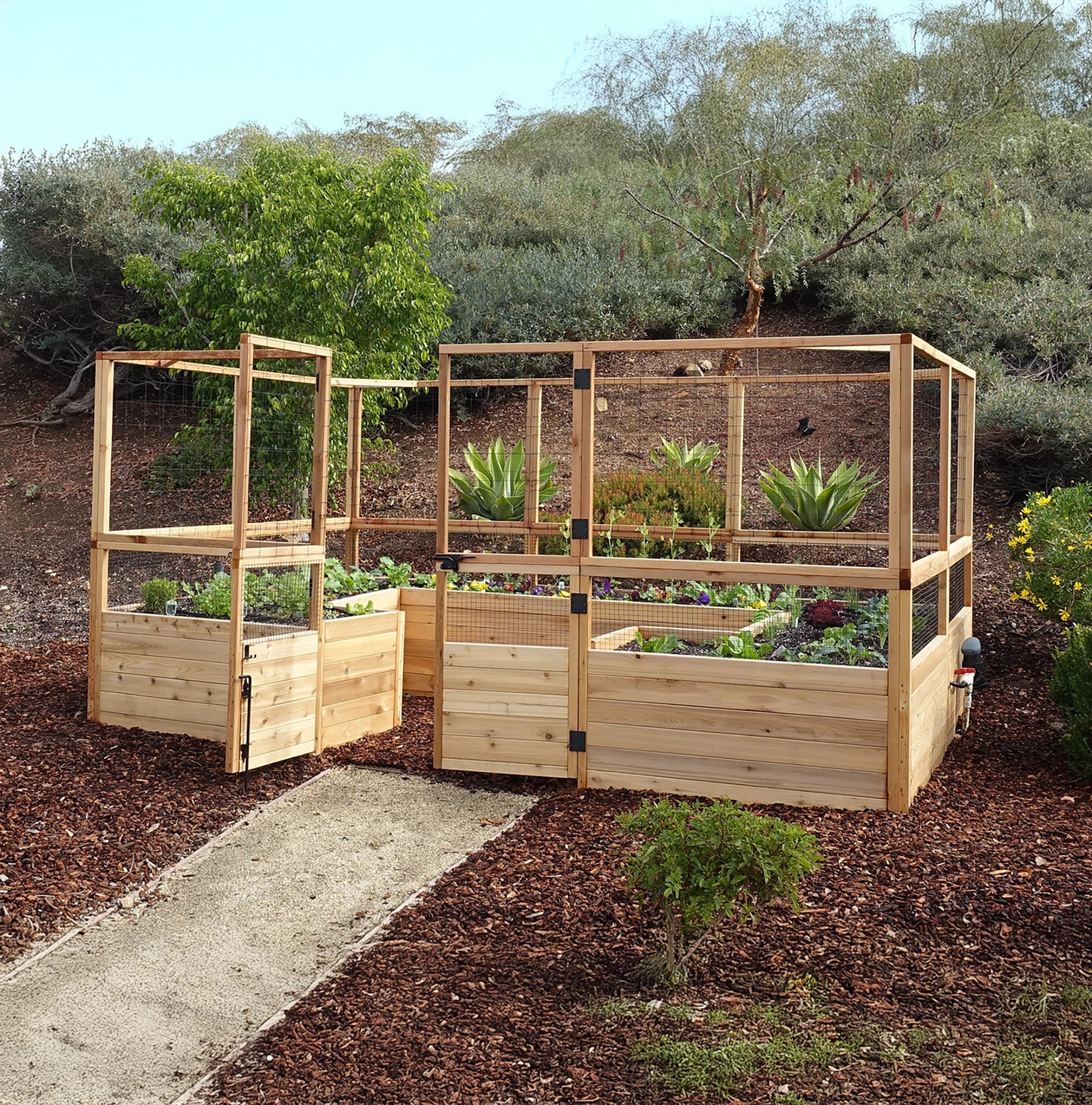 Outdoor Living Today 12x8 Western Red Cedar Raised Garden Bed with Deerfence | Wayfair North America