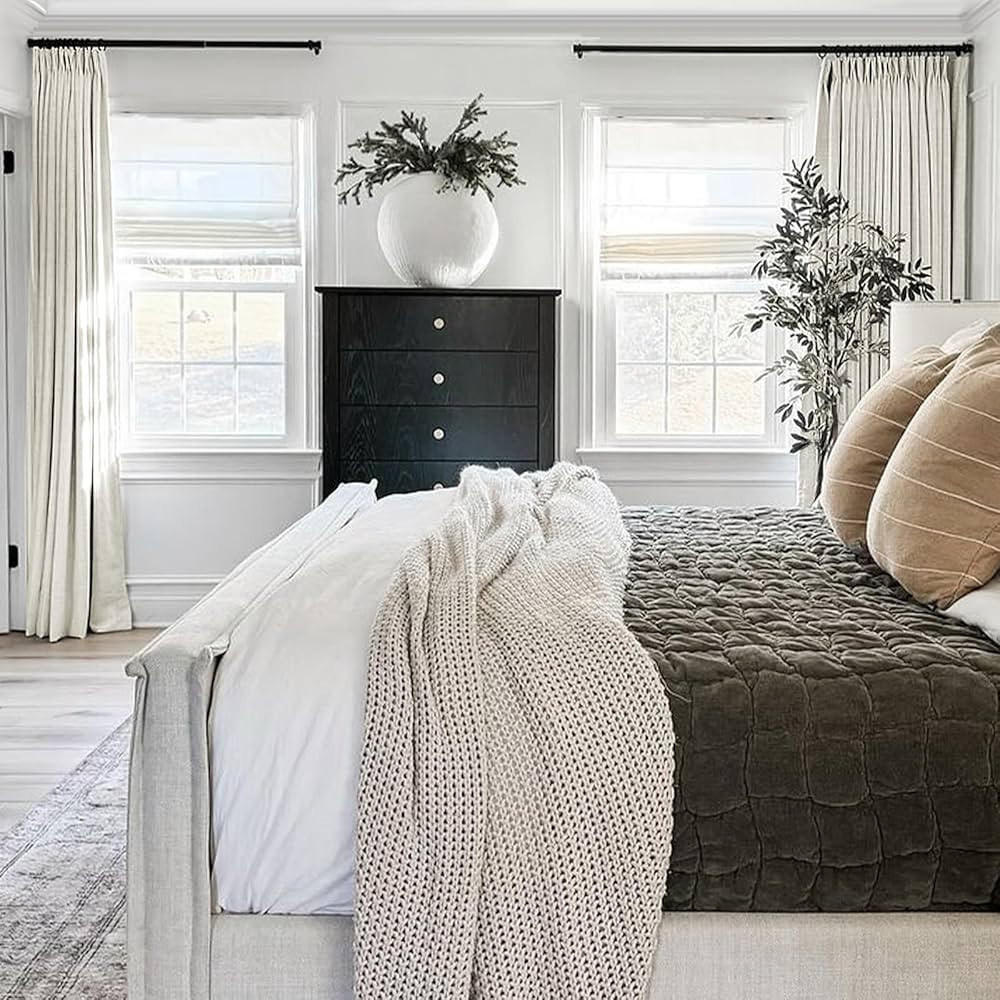 TWOPAGES 52 W x 108 L inch Pinch Pleat Darkening Drape Faux Linen Curtain with Blackout Lining Dr... | Amazon (CA)