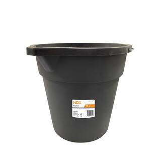 14 qt. Gray Round Plastic Cleaning Bucket with Steel Handle | The Home Depot