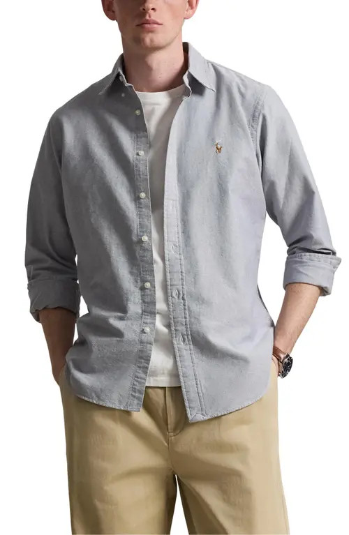 Polo Ralph Lauren The Iconic Solid Cotton Button-Down Oxford Shirt in Navy at Nordstrom, Size Xx-Large | Nordstrom