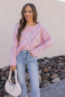 Sequin Diamond Long Sleeve Sweater in Relaxed Fit | Krush Kandy