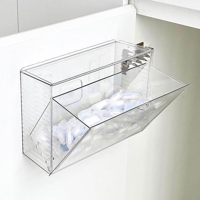 Clear Dishwasher Detergent Pod Holder for Kitchen Cabinet, Plastic Under Sink Storage and Organiz... | Amazon (US)