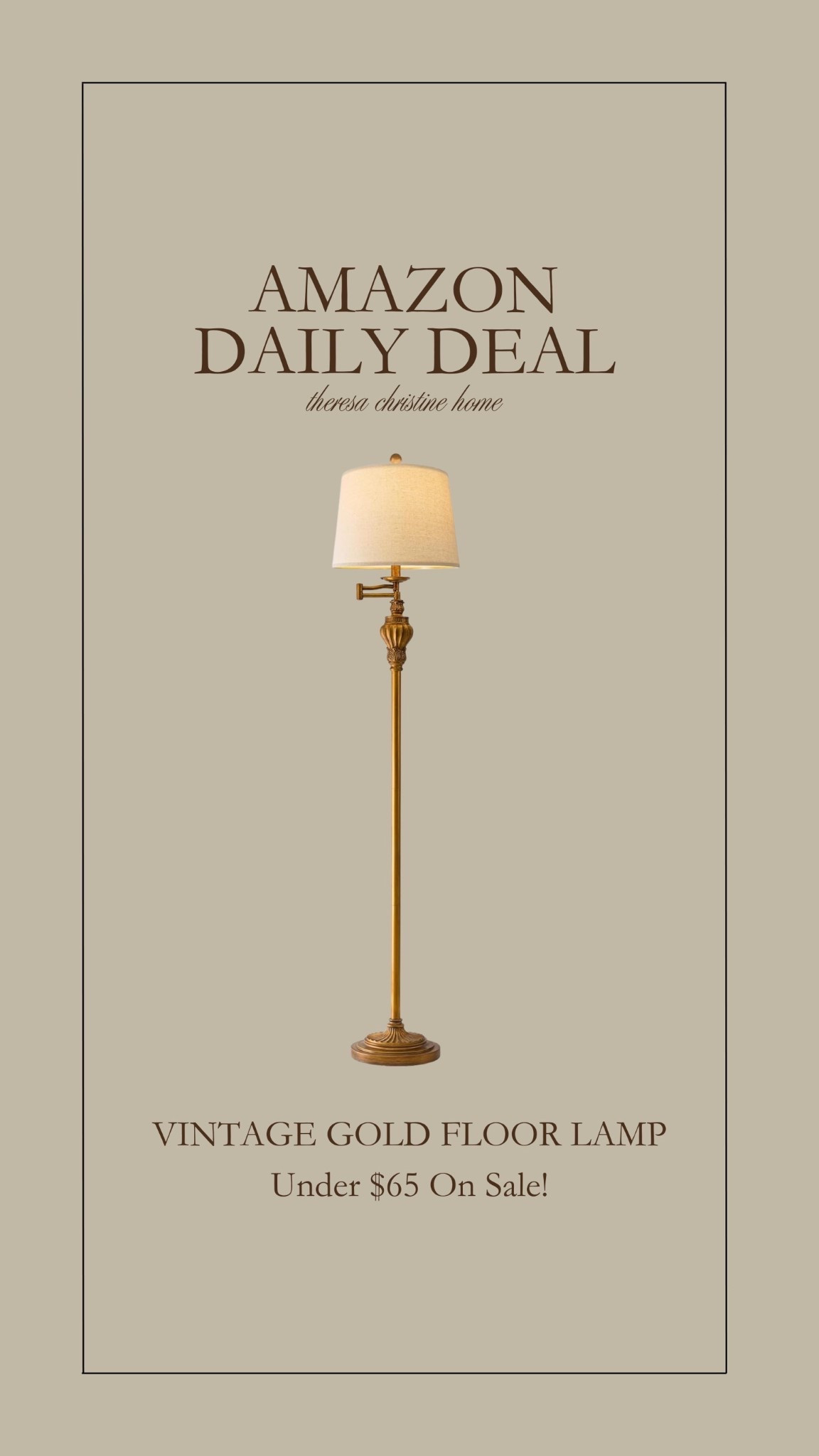 Amazon daily deal! Loving this floor lamp with gold brass accents 🙌🏻🤎 

#LTKOver40 #LTKHome