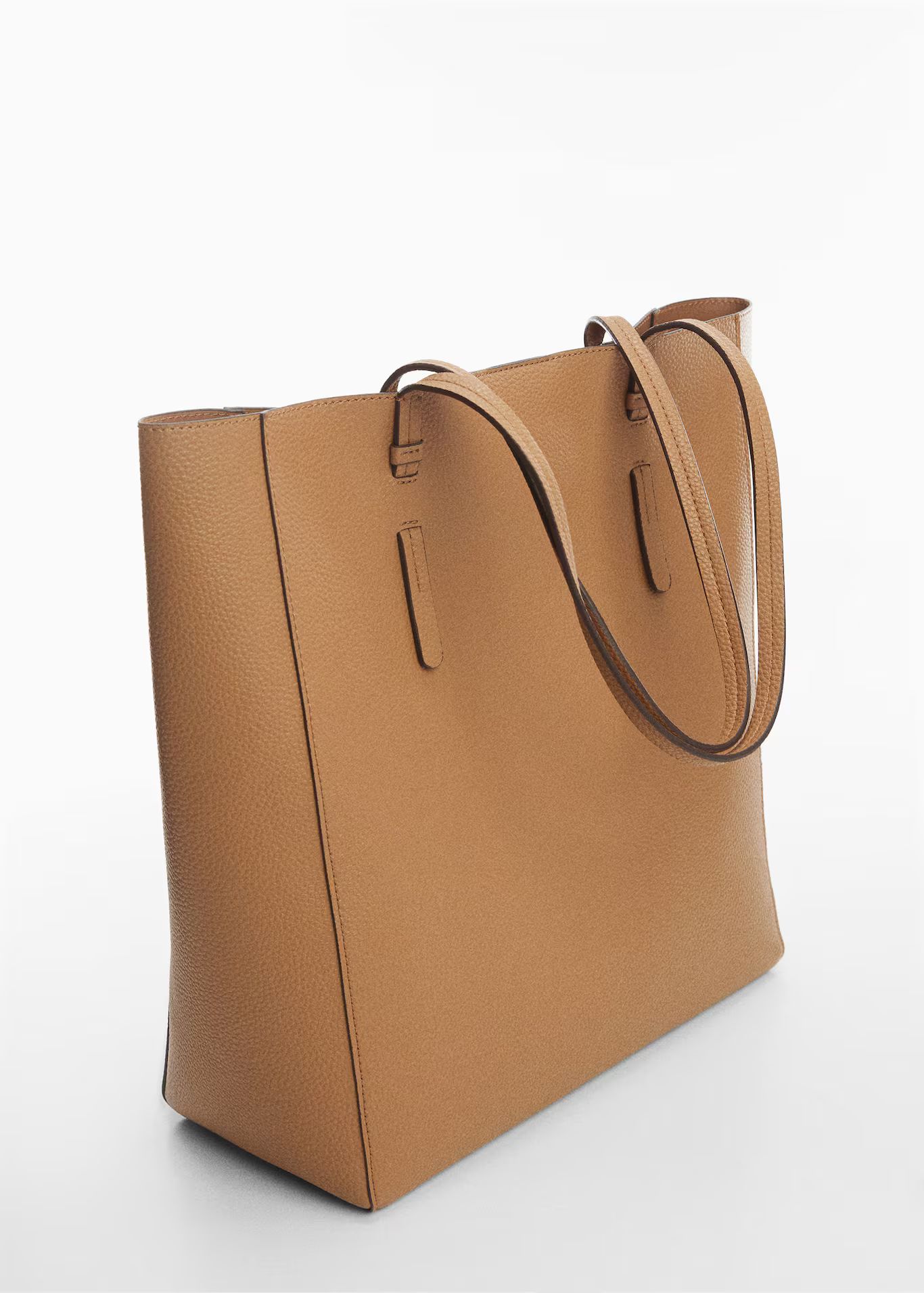 Leather-effect shopper bag | MANGO (US)