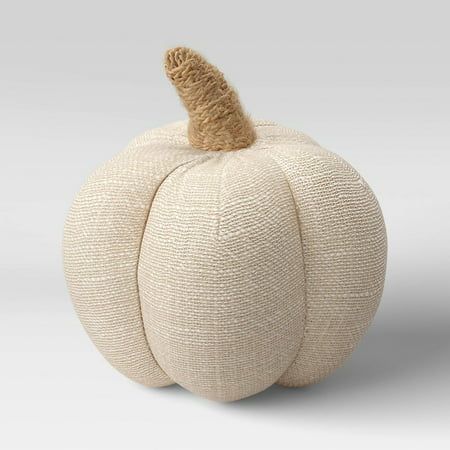4 x 4 Fabric Pumpkin Figurine Cream - Threshold | Walmart (US)