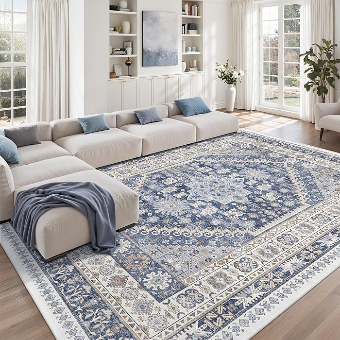 zesthome 9x12 Area Rugs,Stain Resistant Washable Rug,Ultra-Thin Rugs for Living Room,Bedroom,Non-... | Amazon (US)