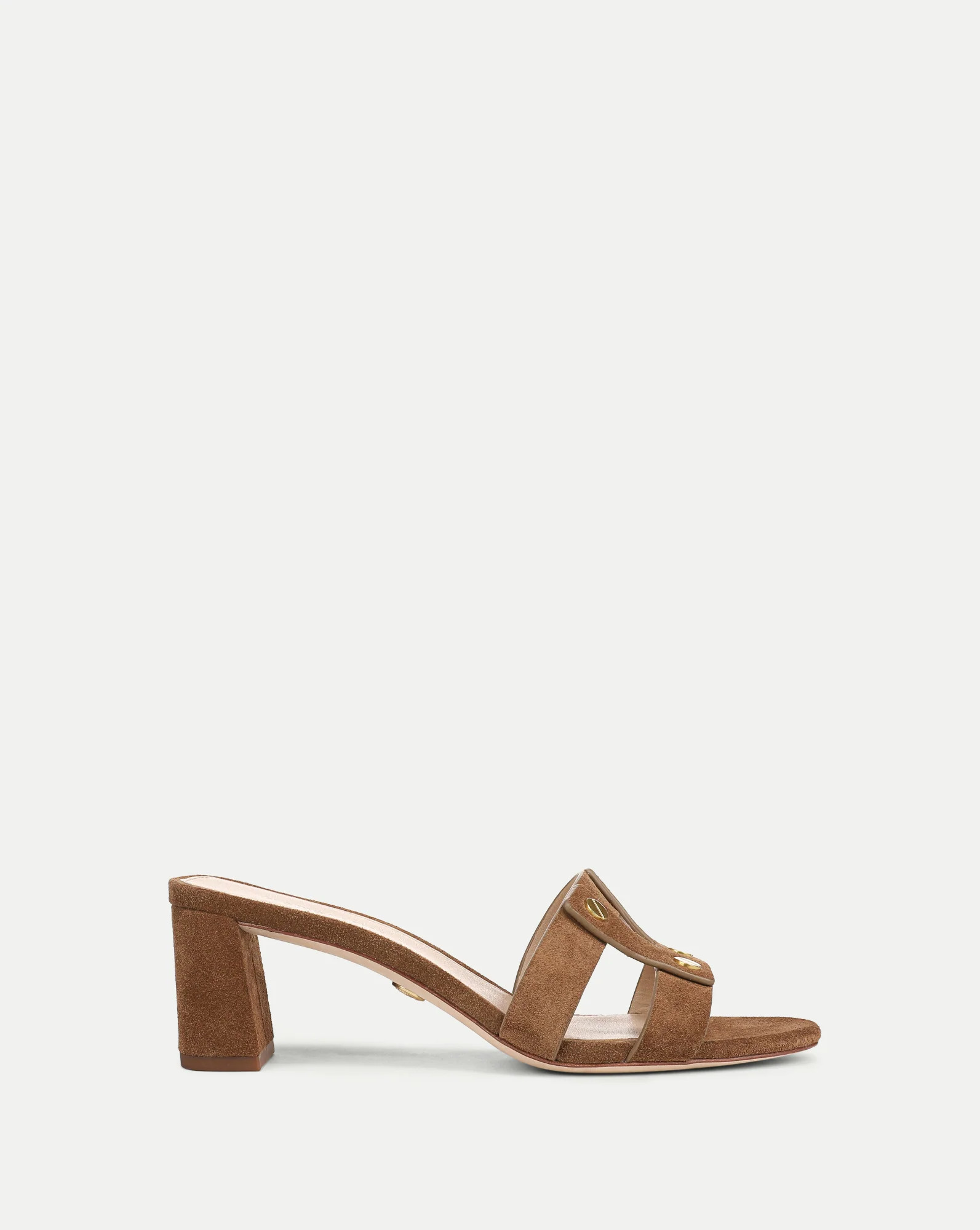 Via Suede Mid-Heel Sandal | Veronica Beard