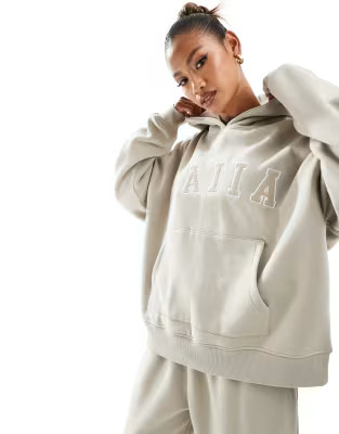 Kaiia logo oversized hoodie in stone - part of a set | ASOS (Global)