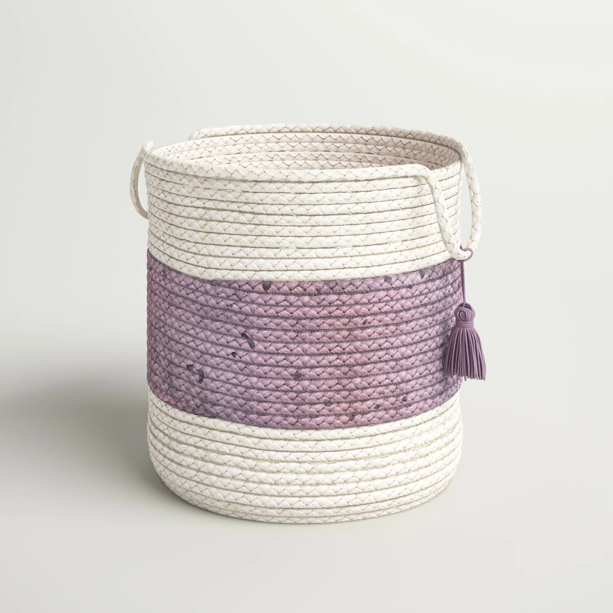 Natural Jute Striped Braided Storage Basket | Wayfair North America