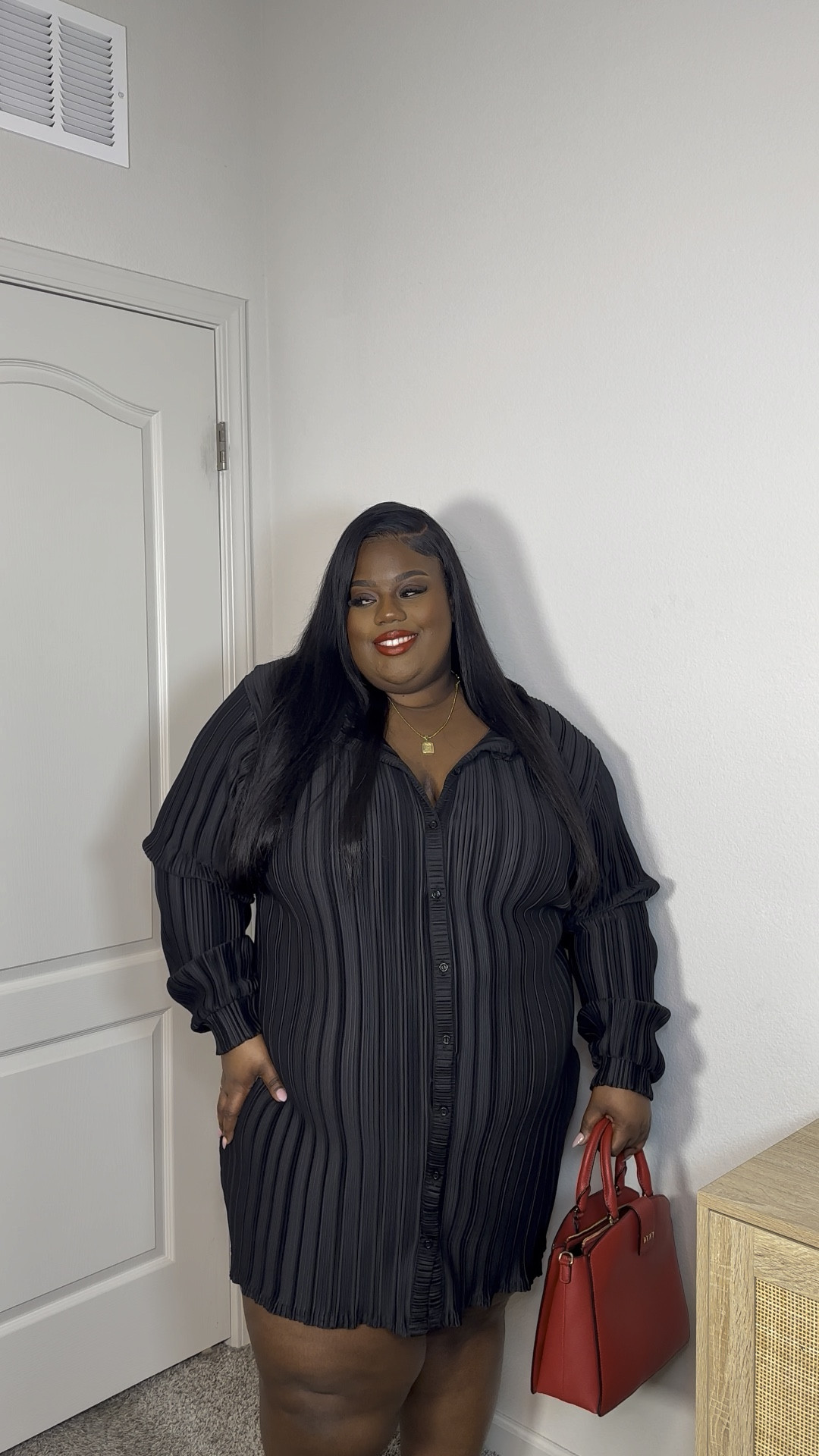 Red and black dress is from Fashion Nova - saucy snake sweater midi dress . Black dress is from Pretty Little Thing red back is from DKNY I got awhile ago but I linked similar options below

#LTKfindsunder100 #LTKmidsize #LTKplussize