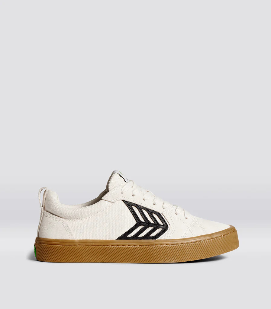 CATIBA PRO Low Gum Vintage White Suede and Canvas Black Logo Sneaker Men | Cariuma