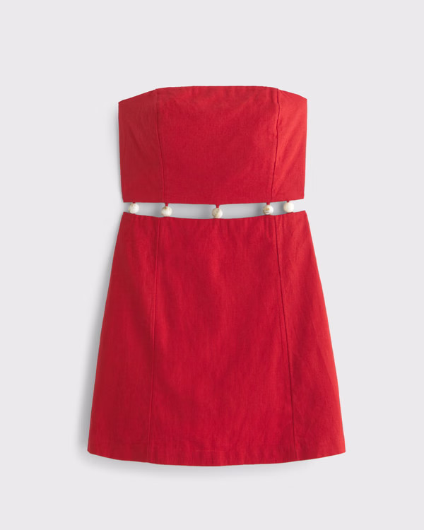 Beaded Strapless Mini Dress | Abercrombie & Fitch (US)