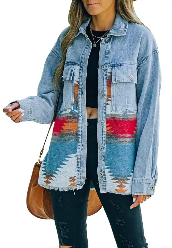 Womens Corduroy Button Down Shirts Color Block Long Sleeve Blouses Tops Jackets | Amazon (US)