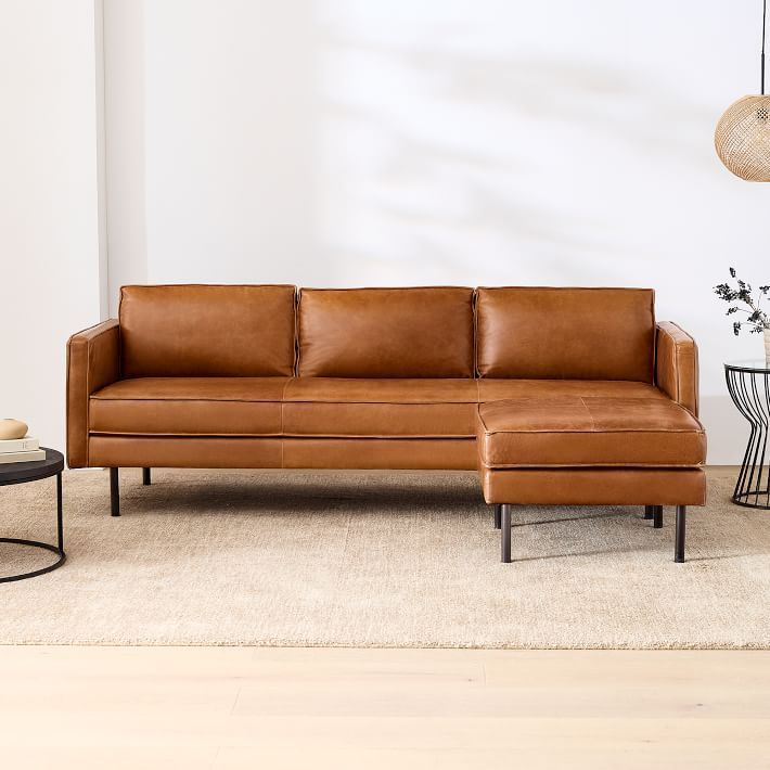 Axel Leather Reversible Sectional (89") | West Elm (US)