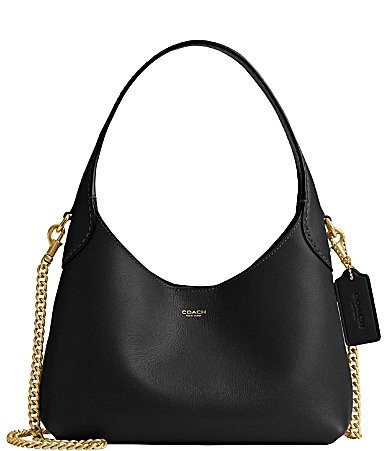 COACH Brooklyn 23 Detachable Chain Strap Leather Shoulder Bag - Black | Dillard's