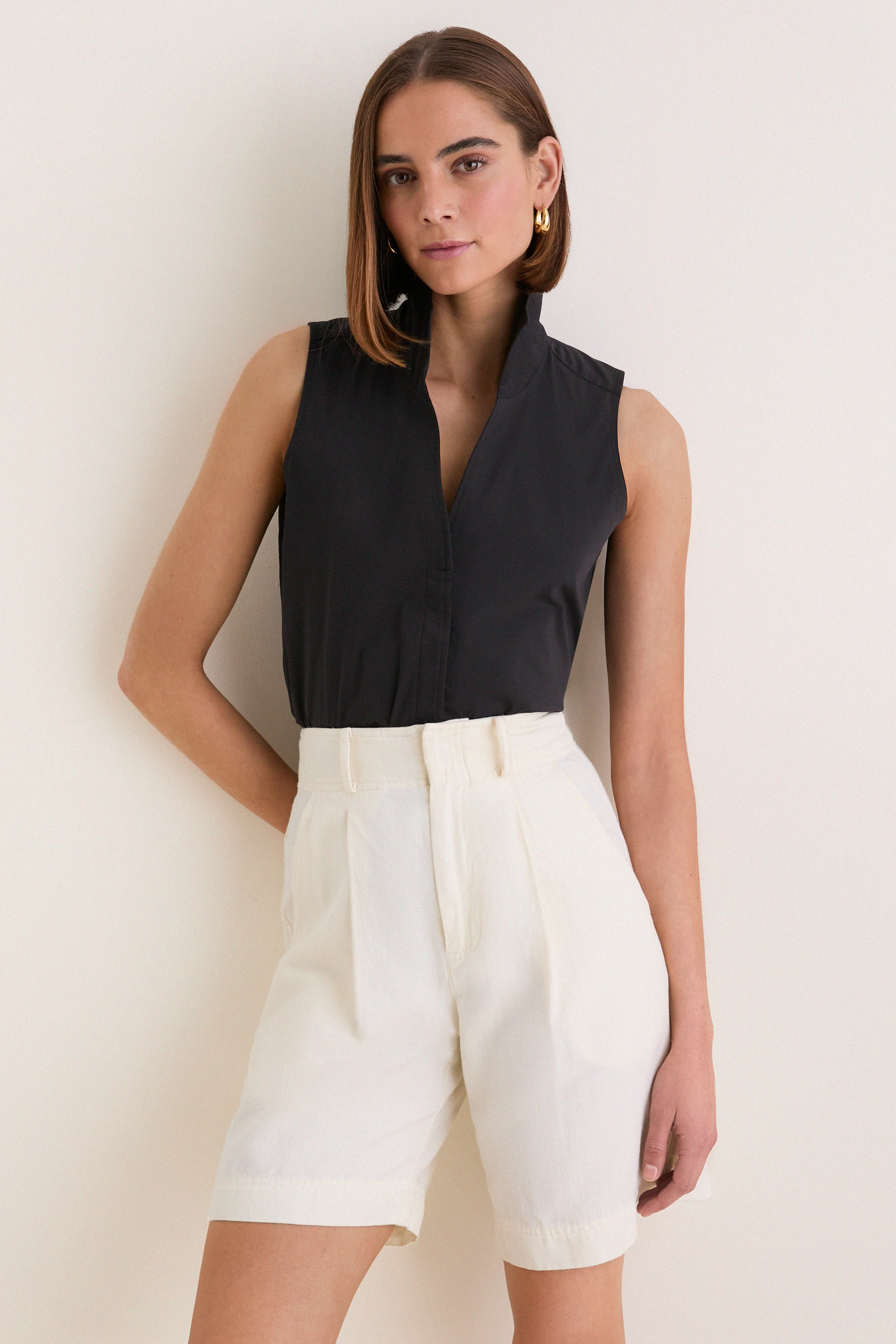 Black Sleeveless Bessette Button Down | Tuckernuck (US)