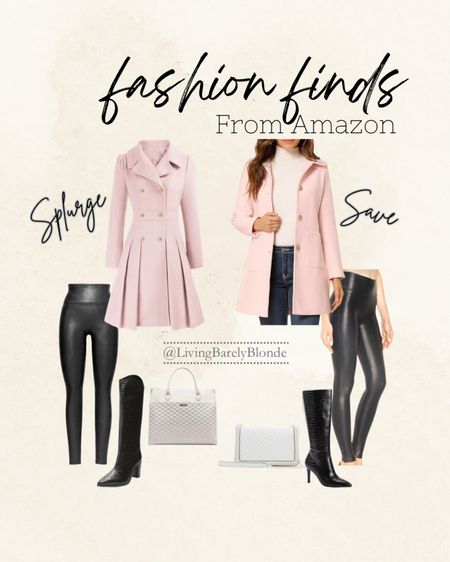 Fashion finds: Splurge vs. Save Edition 

Peacoat. Faux leather leggings. Black boots. Handbag. Amazon finds. Thanksgiving. Thanksgiving outfit. Holiday outfit.

#jenniferxerin #stylewithjen #barelyblonde #amazonfashion

#LTKshoecrush #LTKHoliday #LTKfindsunder100
