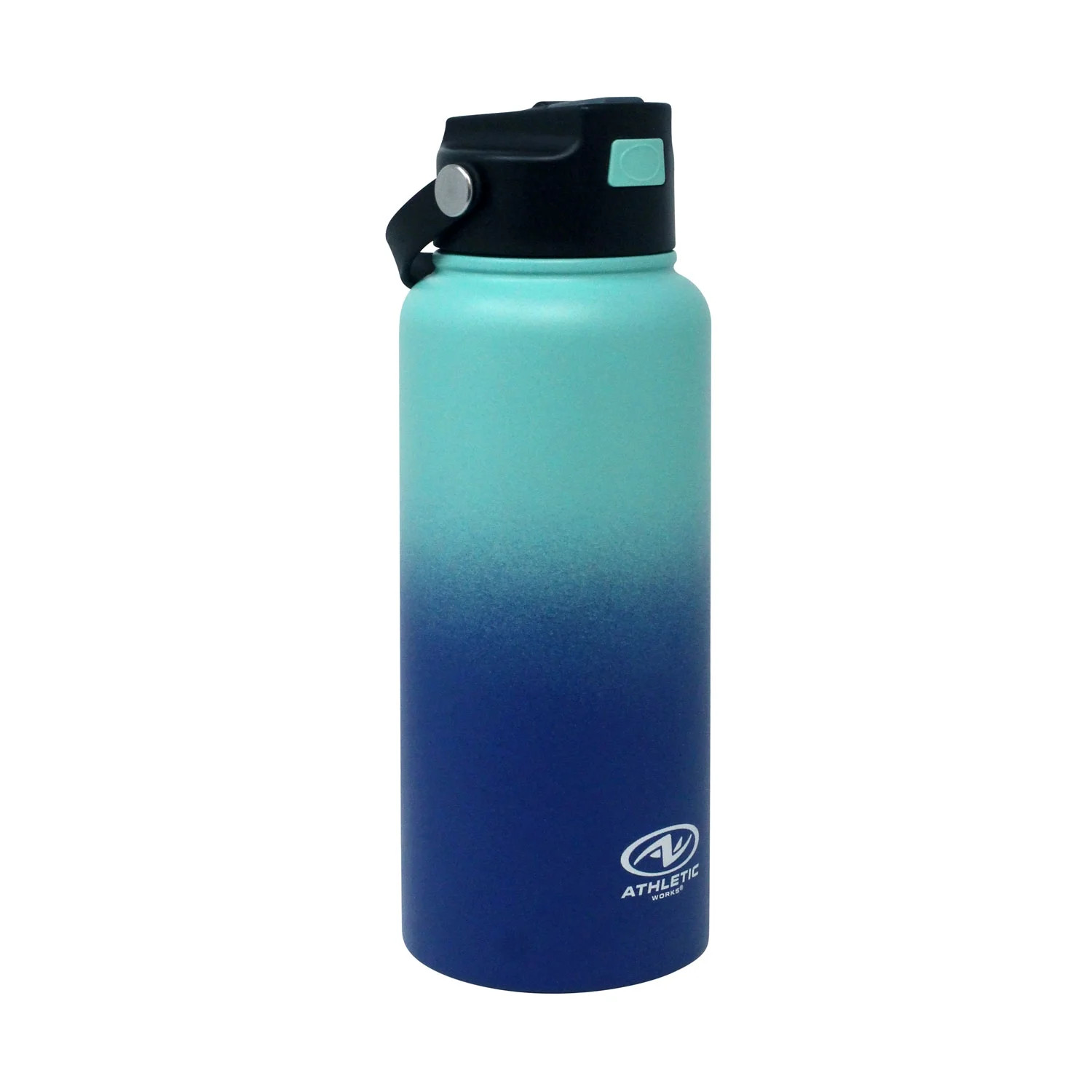 Athletic Works 32 Ounce SS Bottle W/Flip Straw Lid, Teal/Blue Ombre | Walmart (US)