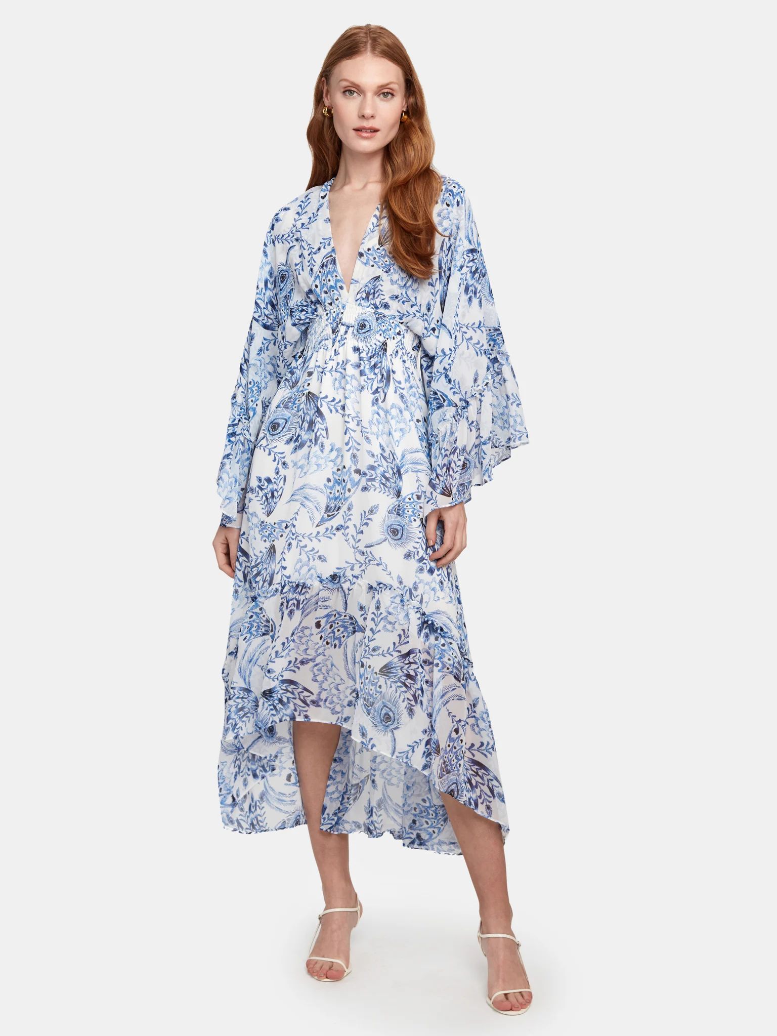 Shadi Kimono Sleeve Chiffon Midi Dress | Verishop