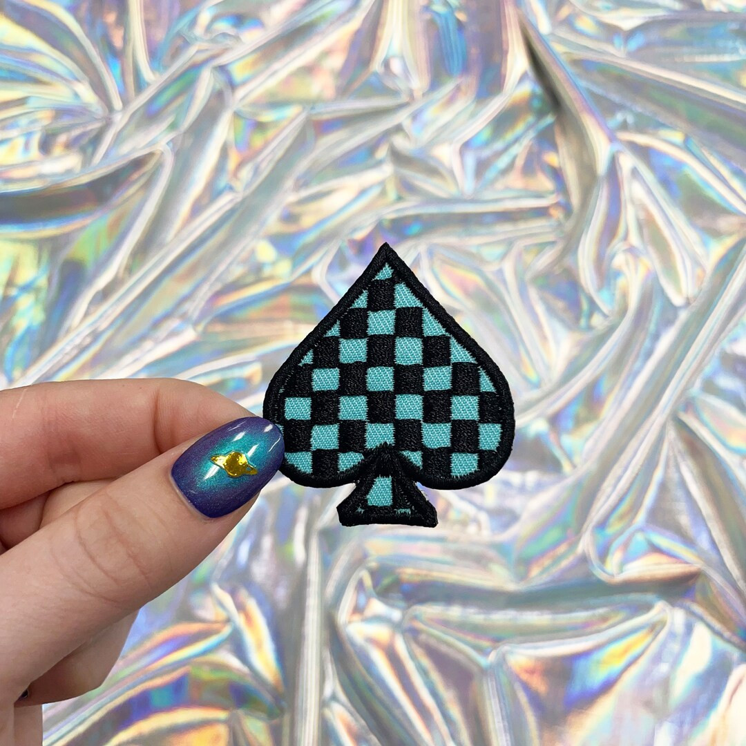 Turquoise Checked Spade Patch, Cute Patches, Trendy Patches, Iron on Patch, Hat Patches, Small Pa... | Etsy (US)