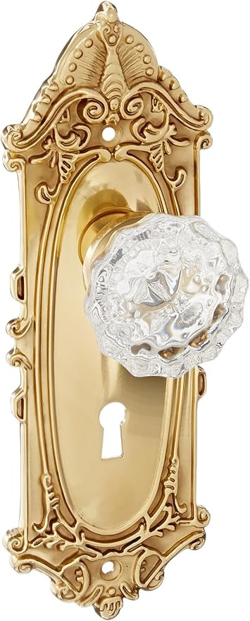 Nostalgic Warehouse Victorian Plate with Keyhole Crystal Glass Knob, Single Dummy, Polished Brass... | Amazon (US)
